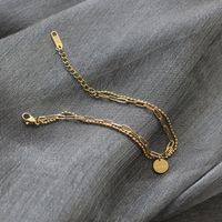 Retro Runde Marke Doppelrunde Perlenarmband Halskette Set sku image 1