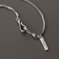 Korean Hook Chain Letter Square Brand Titanium Steel Bracelet sku image 1