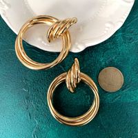 Exaggerated Metal Knotted Twist Geometric Round Creative Earrings main image 4