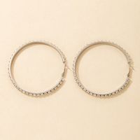 Fashion Alloy Diamond Circle Geometric Earrings main image 6