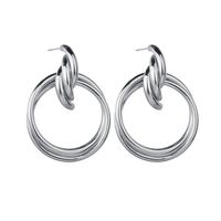 Exaggerated Metal Knotted Twist Geometric Round Creative Earrings main image 6