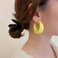 Simple New Candy Color Fluorescent C-shaped Earring main image 3