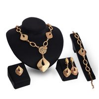 Retro Hollow Rhombus Pendent Geometric Alloy Jewelry Set main image 2