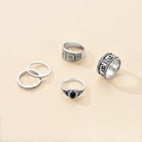 Retro Antique Silver Joint Ring 5-piece Set main image 1