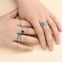 Retro Antique Silver Joint Ring 5-piece Set main image 5