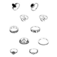 Simple Crown Cross Joint Ring 15 Piece Set main image 5