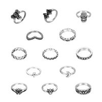 Simple Crown Cross Joint Ring 15 Piece Set main image 3