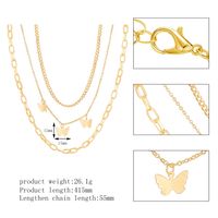 Korean Style Butterfly Diamond Chain Multi-layer Necklace main image 1