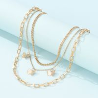Korean Style Butterfly Diamond Chain Multi-layer Necklace main image 5