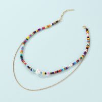 Bohemian Style Colorful Rice Bead Two Layers Necklace main image 4