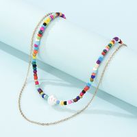 Bohemian Style Colorful Rice Bead Two Layers Necklace main image 5