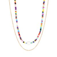 Bohemian Style Colorful Rice Bead Two Layers Necklace main image 6