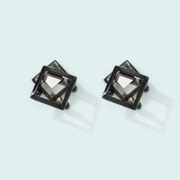 Fashion Black Geometric Crystal Stud Earrings main image 1