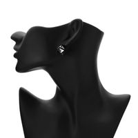 Fashion Black Geometric Crystal Stud Earrings main image 5