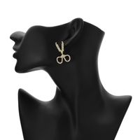 Fashion Creative Scissors Type Full Of Diamonds Earrings main image 5