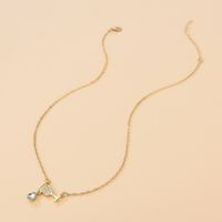 Simple Style Wine Glass Pour Alloy Inlaid Diamond Necklace main image 6