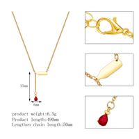Korean Style Stainless Steel Wine Bottle Water Drop Inlaid Diamond Y-shaped Necklace main image 1