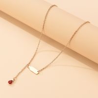 Korean Style Stainless Steel Wine Bottle Water Drop Inlaid Diamond Y-shaped Necklace main image 4