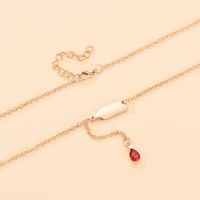 Korean Style Stainless Steel Wine Bottle Water Drop Inlaid Diamond Y-shaped Necklace main image 5