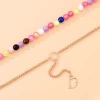 Bohemian Style Color Round Bead Chain Multilayer Necklace main image 5