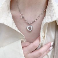 Collier Chaîne Clavicule Coeur Creux De Style Coréen main image 5