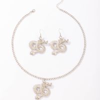 Retro Silver Flying Dragon Earrings Necklace Set main image 6