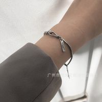 Korean Hook Chain Letter Square Brand Titanium Steel Bracelet main image 4