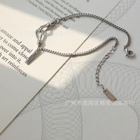 Korean Hook Chain Letter Square Brand Titanium Steel Bracelet main image 5