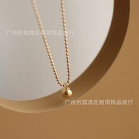 Korean Small Ball Gold Beads Titanium Steel Necklace main image 5