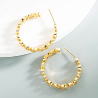 Fashion C-shaped Letter Love Star Moon Copper Earrings main image 4
