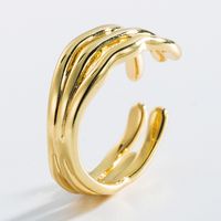 Fashion Geometric Heart Dripping Oil Copper Micro-inlaid Zircon Ring main image 4