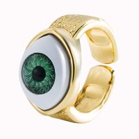 Fashion Heart-shaped Eyes Shell Copper Micro-inlaid Zircon Open Ring main image 6