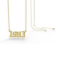 Retro Stainless Steel 28 Years Number Necklace main image 6