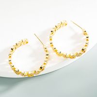 Fashion C-shaped Letter Love Star Moon Copper Earrings sku image 2