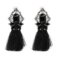 Fashion Retro Glass Tassel Earrings sku image 3