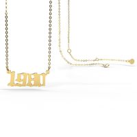 Retro Stainless Steel 28 Years Number Necklace sku image 25