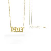 Retro Stainless Steel 28 Years Number Necklace sku image 38
