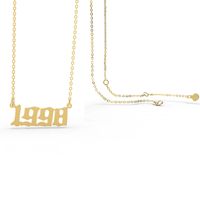 Retro Stainless Steel 28 Years Number Necklace sku image 43