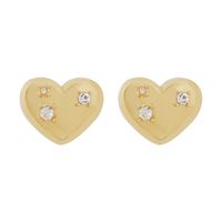 Fashion Heart Imitation Diamond Geometric Earrings sku image 1