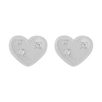 Fashion Heart Imitation Diamond Geometric Earrings sku image 2