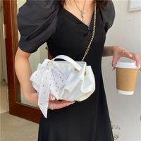 Fashion Solid Color Silk Scarf Folds Shoulder Underarm Bag main image 6