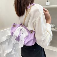 Fashion Solid Color Silk Scarf Folds Shoulder Underarm Bag main image 4