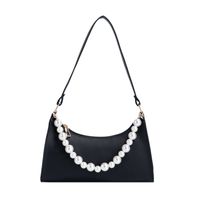 Simple Solid Color Pearl Chain Armpit Bag main image 3