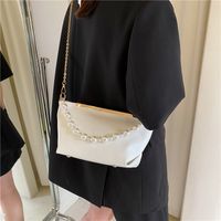 Fashion Pearl Chain Solid Color Messenger Bag main image 6