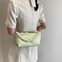 Fashion Pearl Chain Solid Color Messenger Bag main image 4