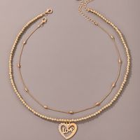 Wholesale Jewelry Fashion Diamond Heart-shaped Letter Love Necklace Nihaojewelry main image 6