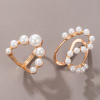 Wholesale Jewelry Irregular Geometric Pearl Ring 2-piece Set Nihaojewelry main image 3