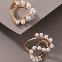 Wholesale Jewelry Irregular Geometric Pearl Ring 2-piece Set Nihaojewelry main image 5