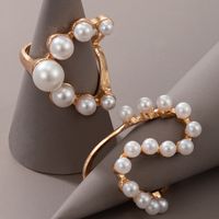 Wholesale Jewelry Irregular Geometric Pearl Ring 2-piece Set Nihaojewelry main image 6