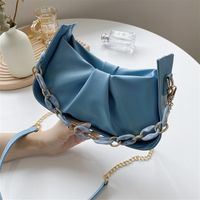 Korean Acrylic Chain Solid Color Underarm Bag sku image 3